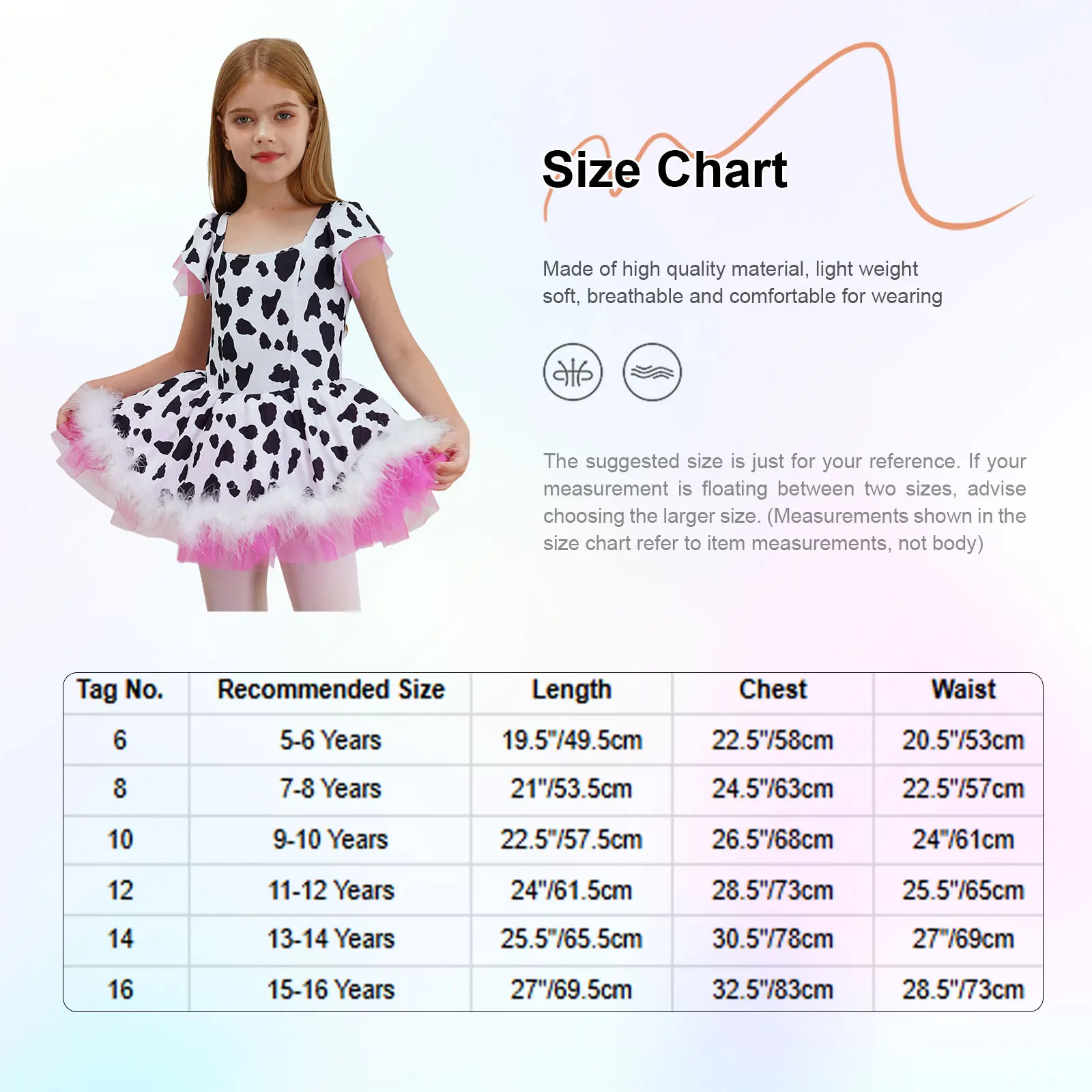 Kids Girls Halloween Western Cowgirl Cosplay Costume Square Neck Short Sleeve Cow Prints Dress Rodeo Party Carnival Dress Up