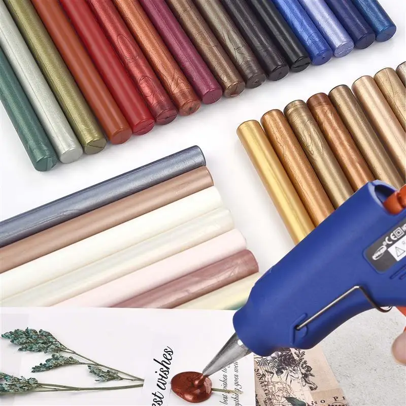 Seal Wax Sticks For Melting Glue Gun Sealing Wedding Party Invitation Sealing For Fashion Gift Decoration 10 Pcs seal wax sticks