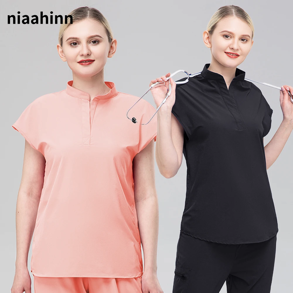 

Разноцветные топы унисекс для кормящих женщин, медицинские топы с коротким рукавом, рабочая одежда для врачей и больниц, блузка для стоматологии (только топы)