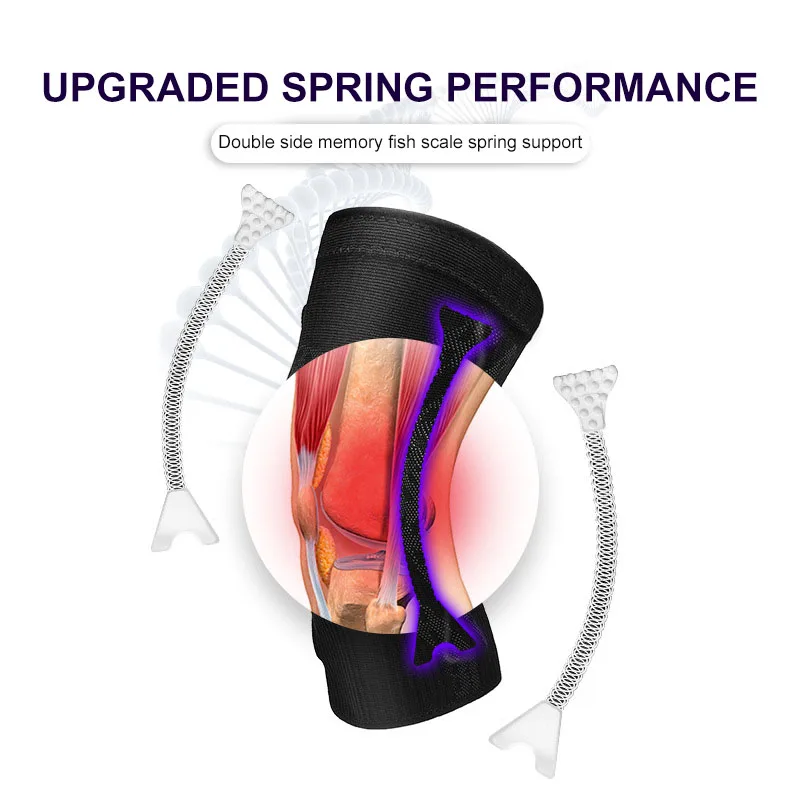 Knee Protector Silicone Patella Spring Pad Basketball Running Compression Support Sleeve 1 Pc
