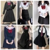 Women Solid Or Red Stripes Long Tie Girls Bow Tie Necktie Choker For Japanese Korean Students JK School Uniforms Neckwear 6