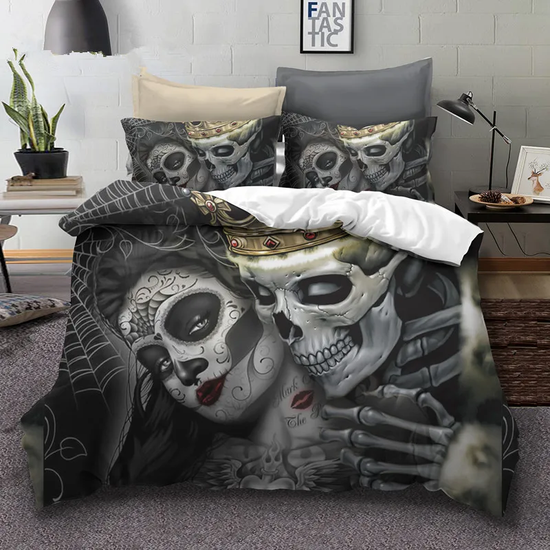 Quilt Sets King|luxury 3d Skeleton Girl Bedding Set - Taupe King Comforter  With Quilt