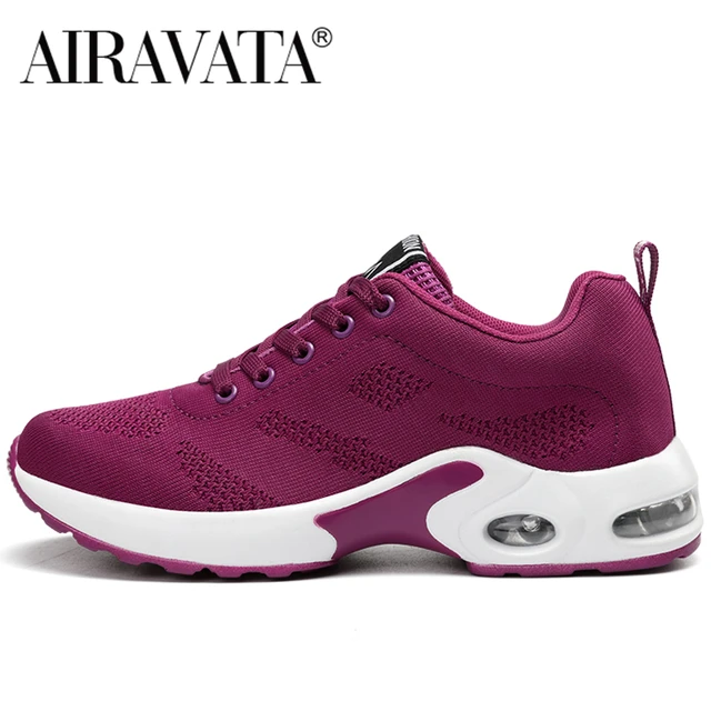 Hot Sale Ladies Running Shoes Comfortable Outdoor Shock Absorption Sports Lightweight Air Cushion Sneakers  zapatillas mujer Purple