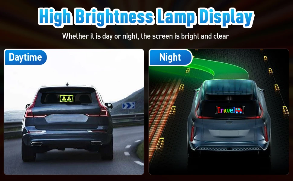 Description Picture 3 of itemLED scrolling atmosphere screen, Bluetooth APP can edit text pattern animation LED uber sign car flexible screen