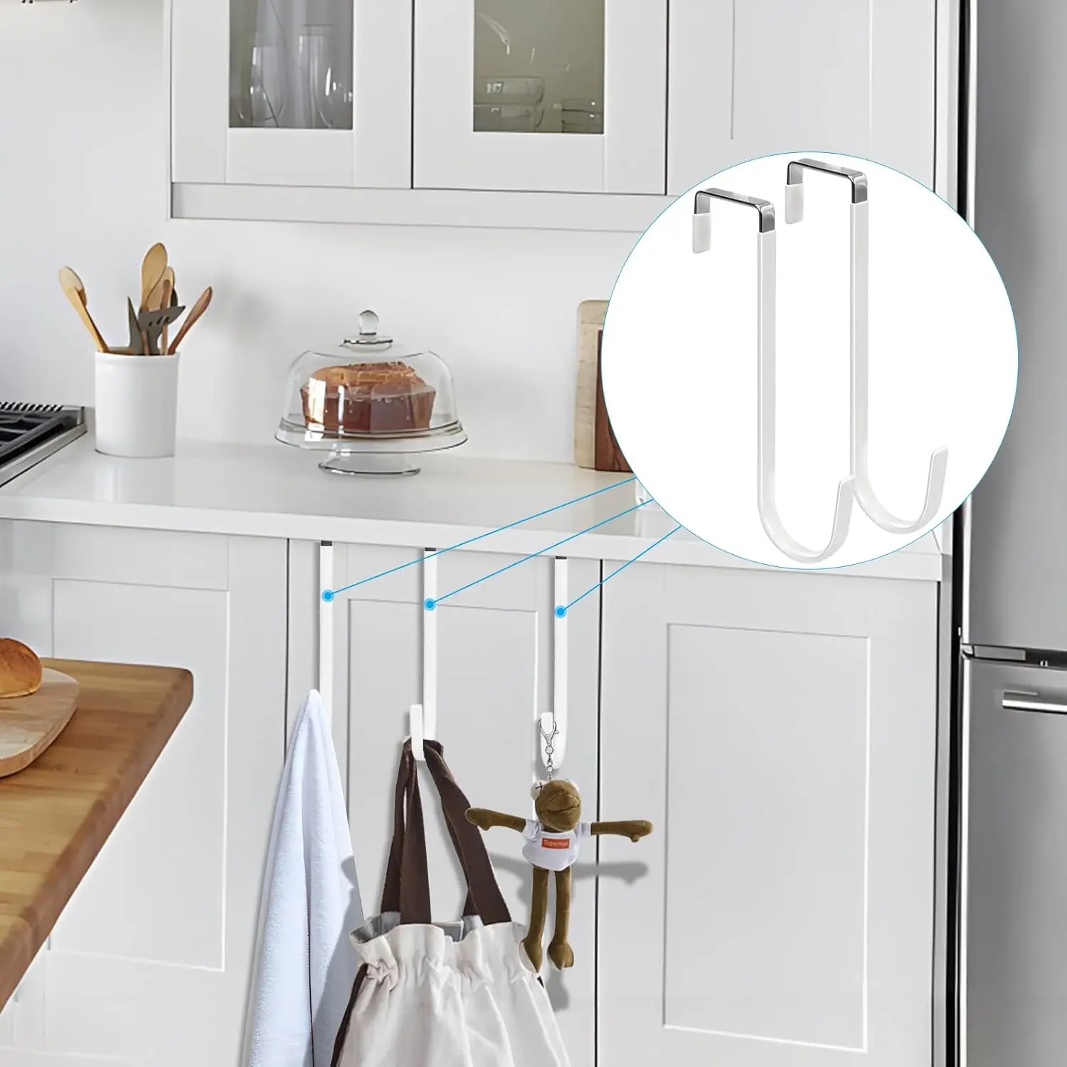Door Hook Organizer Hooks with Rubber for Living Room Bathroom Bedroom Kitchen Hanging Clothes Towels Hats Coats