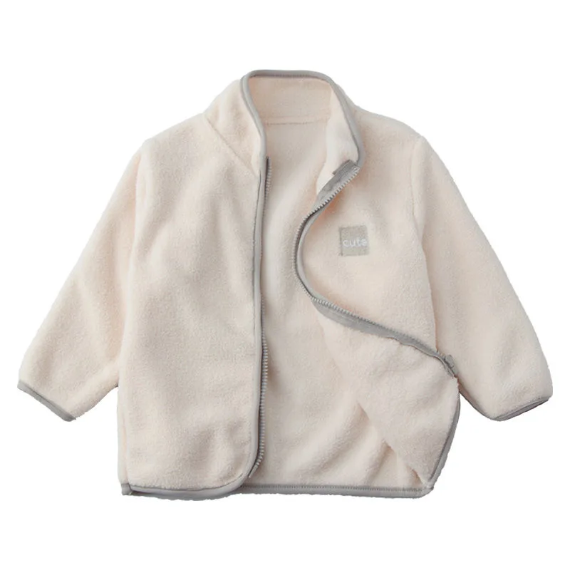 Children jackets New Korean Unisex Kids Fleece Coat Autumn Winter Children Jacket Warm Kids Thicken Sweatshirt Clothing Zipper Spring Coat Girls