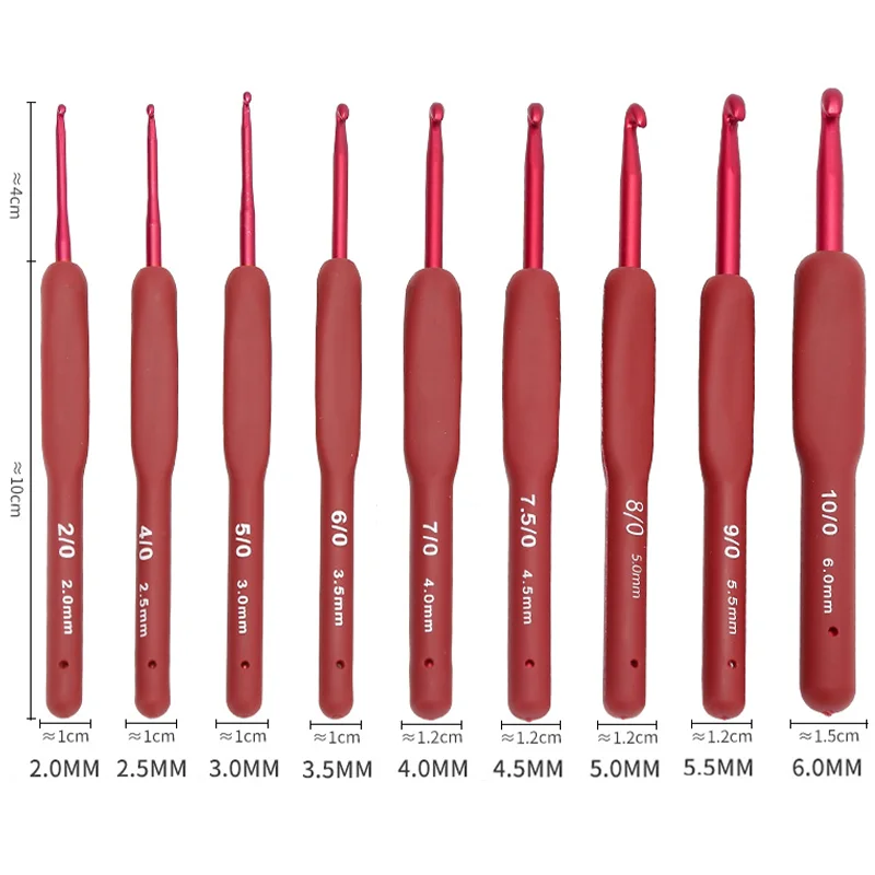 Aeelike Set Di Uncinetti Di Piccole Dimensioni, Ergonomici In Pizzo 9 Pezzi 986864