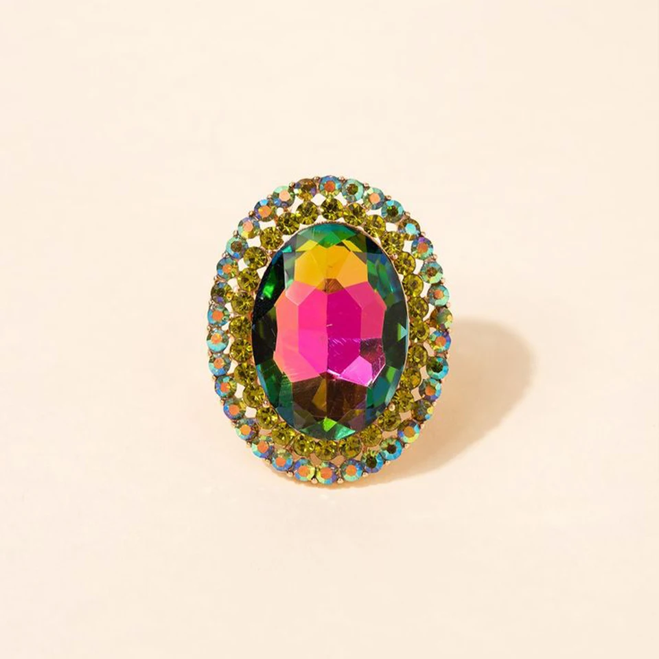Elegant Rhinestone Open Rings for Women Jewelry