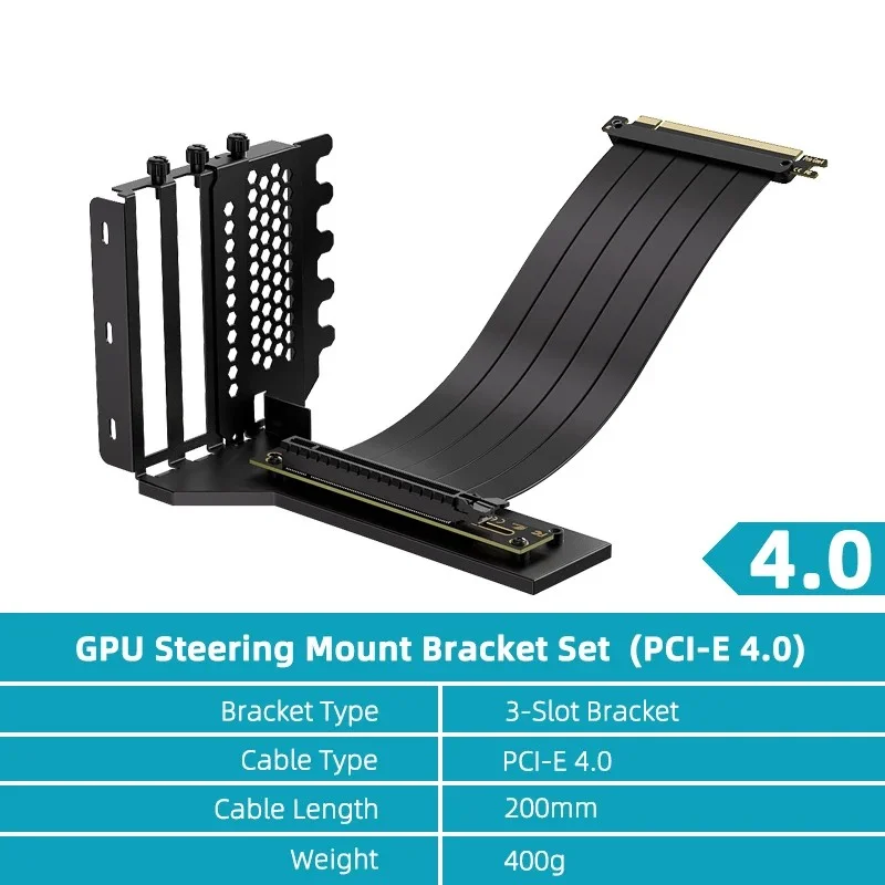 GPU Vertical Mounting Bracket Kit, PCIe X16 Riser Cable