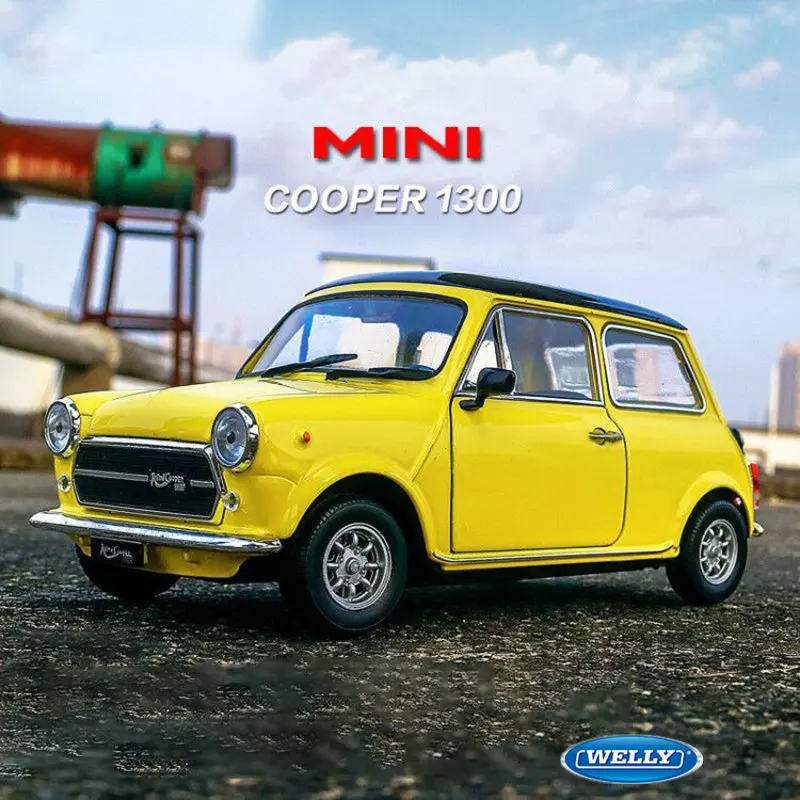 

WELLY 1:24 MINI COOPER 1300 Alloy Classic Car Model Toy Diecasts Metal Simulation Collection Children Delicate Ornaments Gift