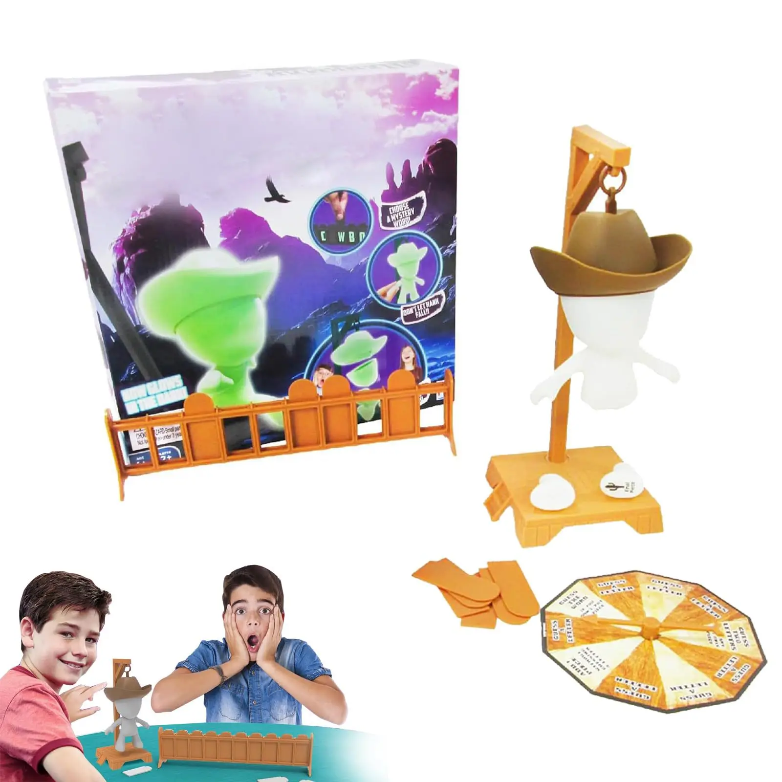 Cowboy Magnetic Hangman Board Games Mystery Guessing Word Before Hank Falls Hanging with Doll Travel Table Game