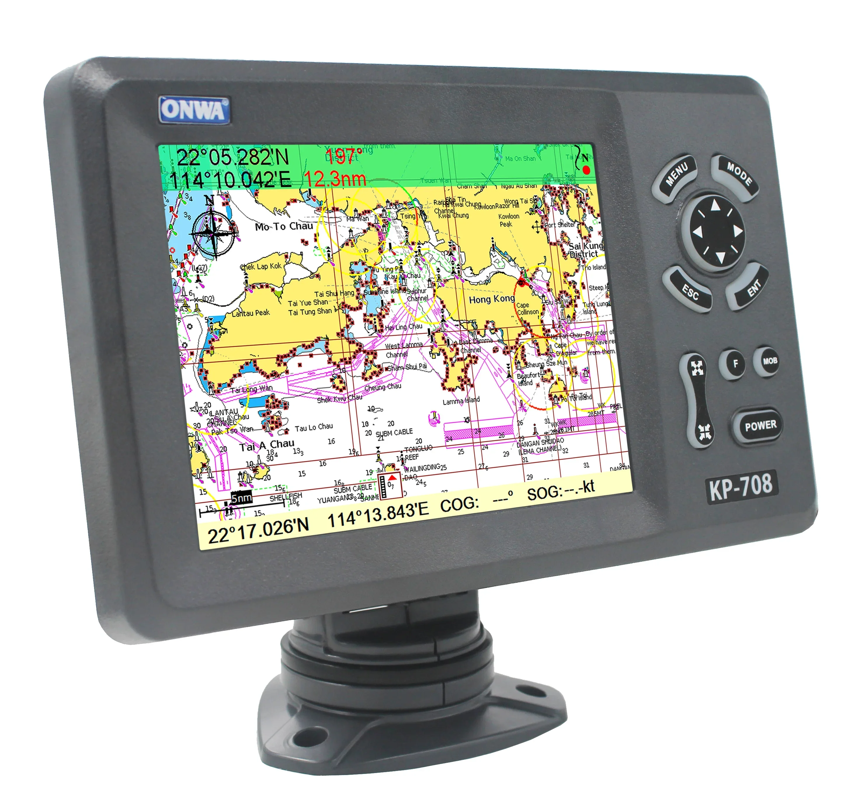 Marine Deeper Boat Onwa KP-708 7-inch GPS Chart Plotter Tracker Navigator Antenna Nmea 01