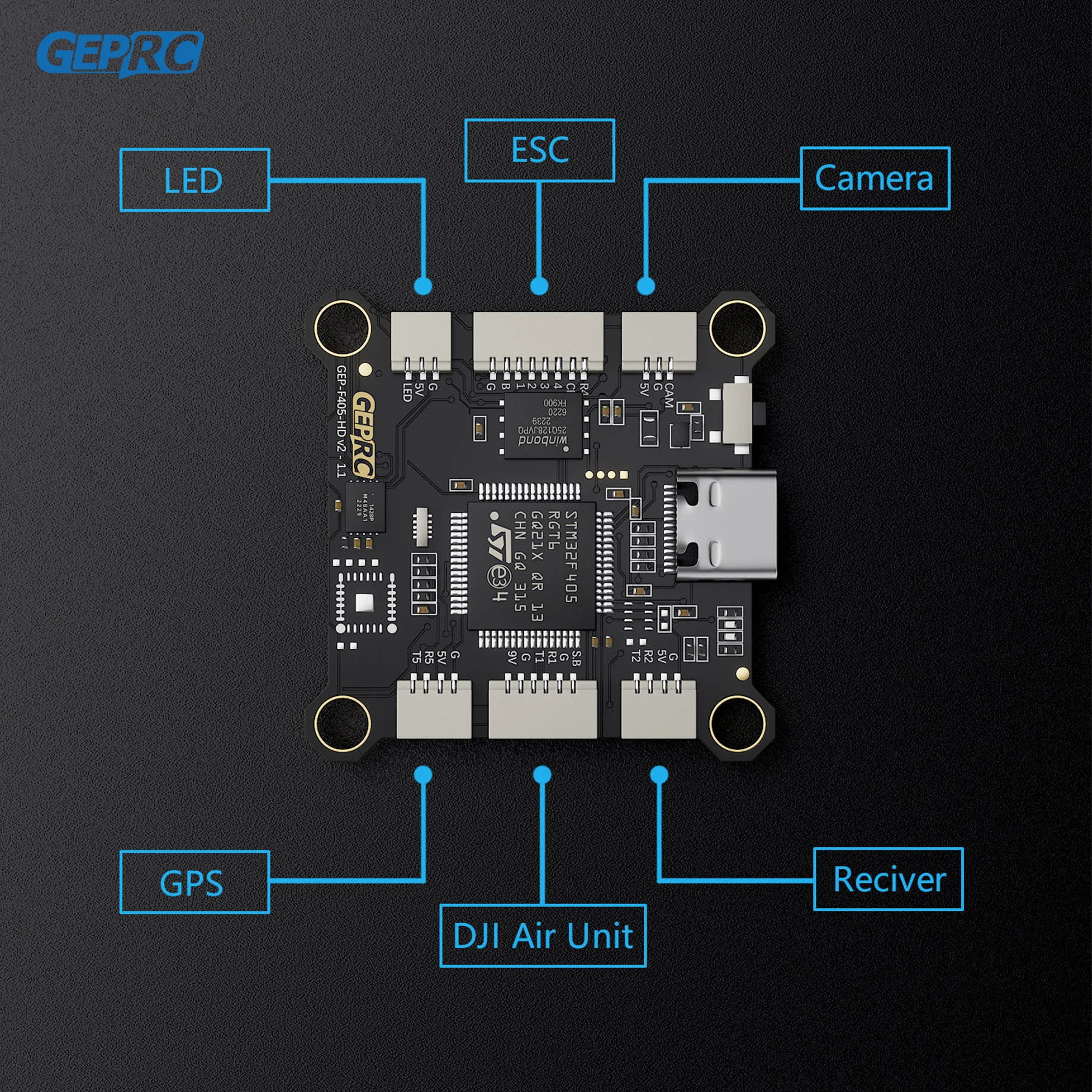 GEPRC TAKER F405 BLS 50A Stack 42688-P Гироскоп 16 МБ Черный ящик Анализ данных Запись полетных данных Plug and Play Гоночный дрон с FPV thumbnail 5