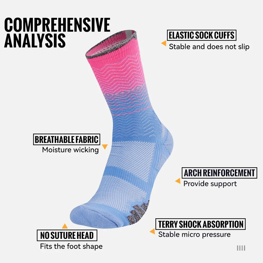 WRELS Socks Athletic Cushion Moisture Wicking Sports Socks Thicke Towel Bottom Sweat Absorbing Hiking Basketball Running