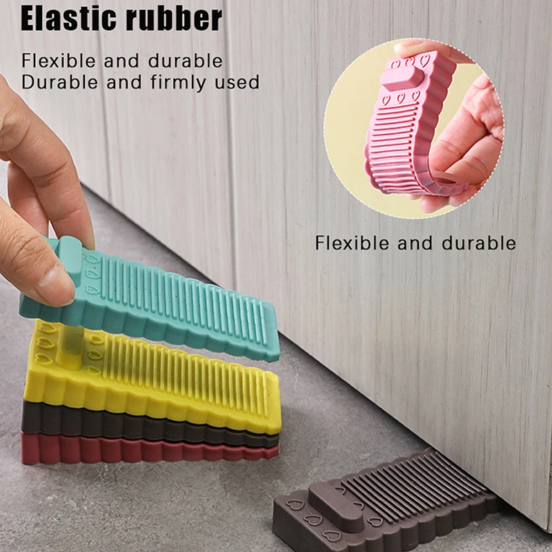 6PCS Safety Silicone Door Stop Stoppers Block Wedge Doorstops Door Stopper Home Office Rear Retainer Anti-collision Stop