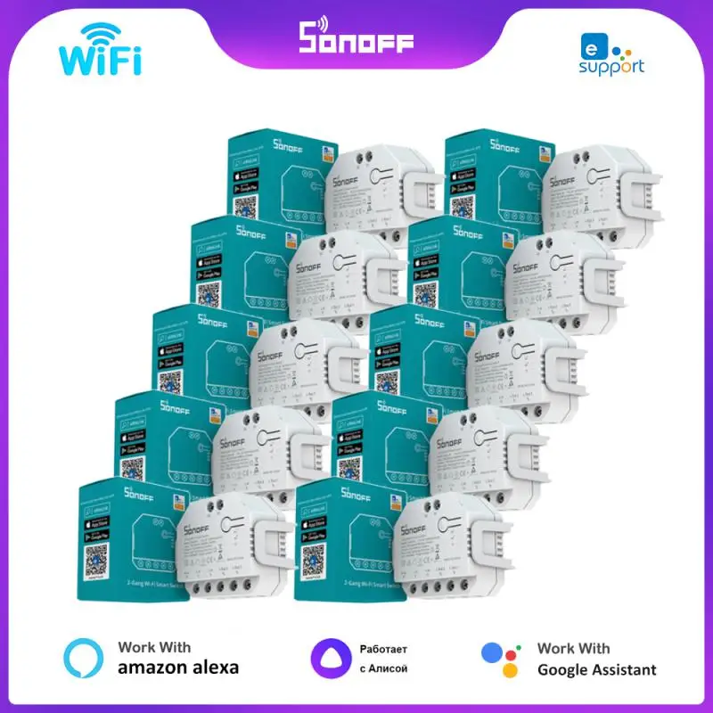 

Умный мини-переключатель SONOFF DUALR3/R3 Lite, двухклавишный релейный модуль «сделай сам» с контролем мощности через EWeLink Alexa Google Home