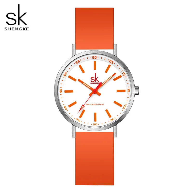 

SHENGKE Sports Women Silicone Strap Watches New Design For Woman SK Quartz Wristwatches Original Ladies Clock Relogio Feminino