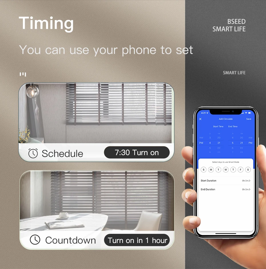 Description Picture 5 of itemBSEED Wifi Roller Shutter Switch Smart Touch Swith For Motor Roller Blinds Percentage Control Support Tuya Smart Life Alexa App
