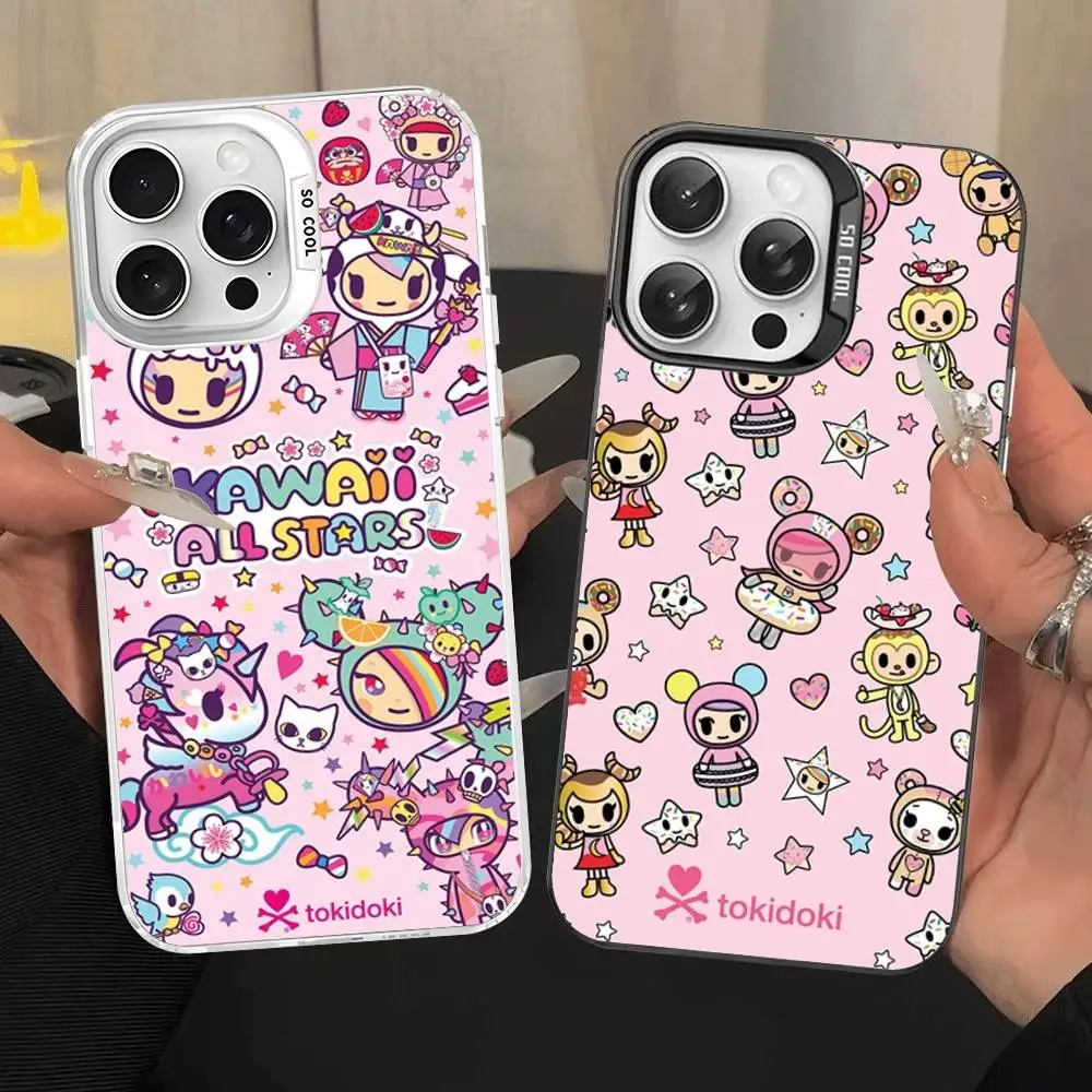 Japan Tokidoki Anime Phone Case For IPhone 17 16 15 14 11 12 13 Pro Max  Plus Pro Colored Silver Cover - AliExpress 202192403