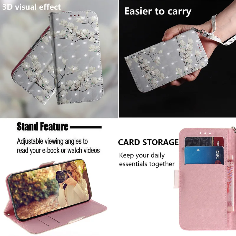 Stylish Painted Flip Leather Magnetic Phone Case with Enhanced Protection