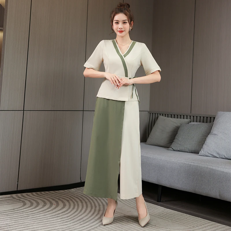 Stile professionale uniforme donna estetica salone di bellezza Spa Hotel cameriere esthic Desk massaggio unghie estetista Cafe abiti da lavoro - immagine 3