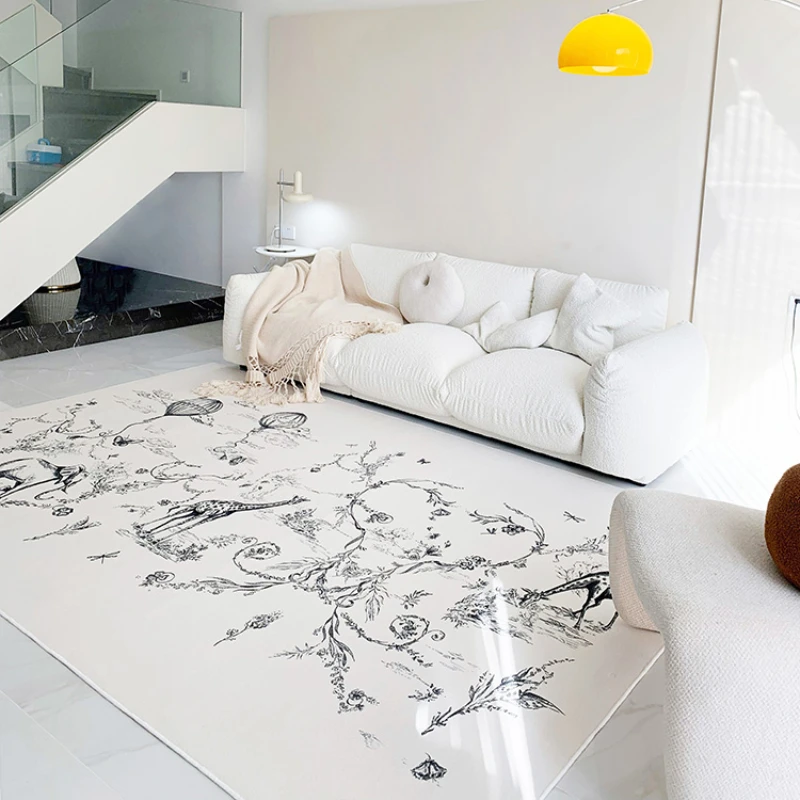 Modern Minimalist Ink Painting Carpets Art Creative Animal Living Room Large Area Carpet Bedroom Decoration Cream Rugs IG Ковер