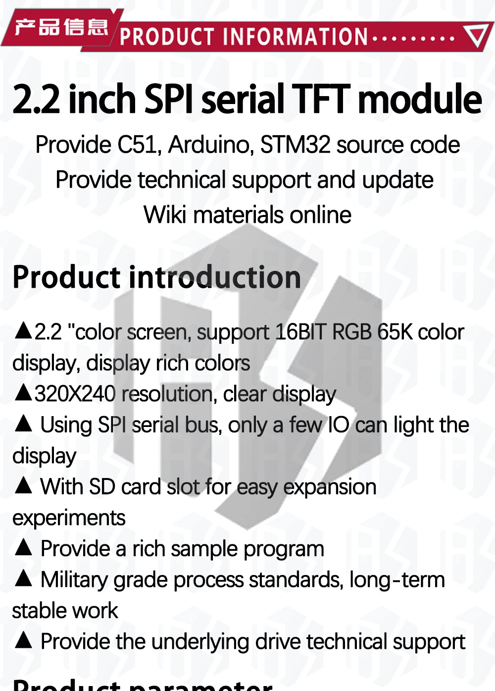 1,44/1,8/2,2/2,8 Zoll TFT Vollfarbbildschirm LCD-Modul ILI9341 Treiberschnittstelle SPI für Arduino – Detail 2