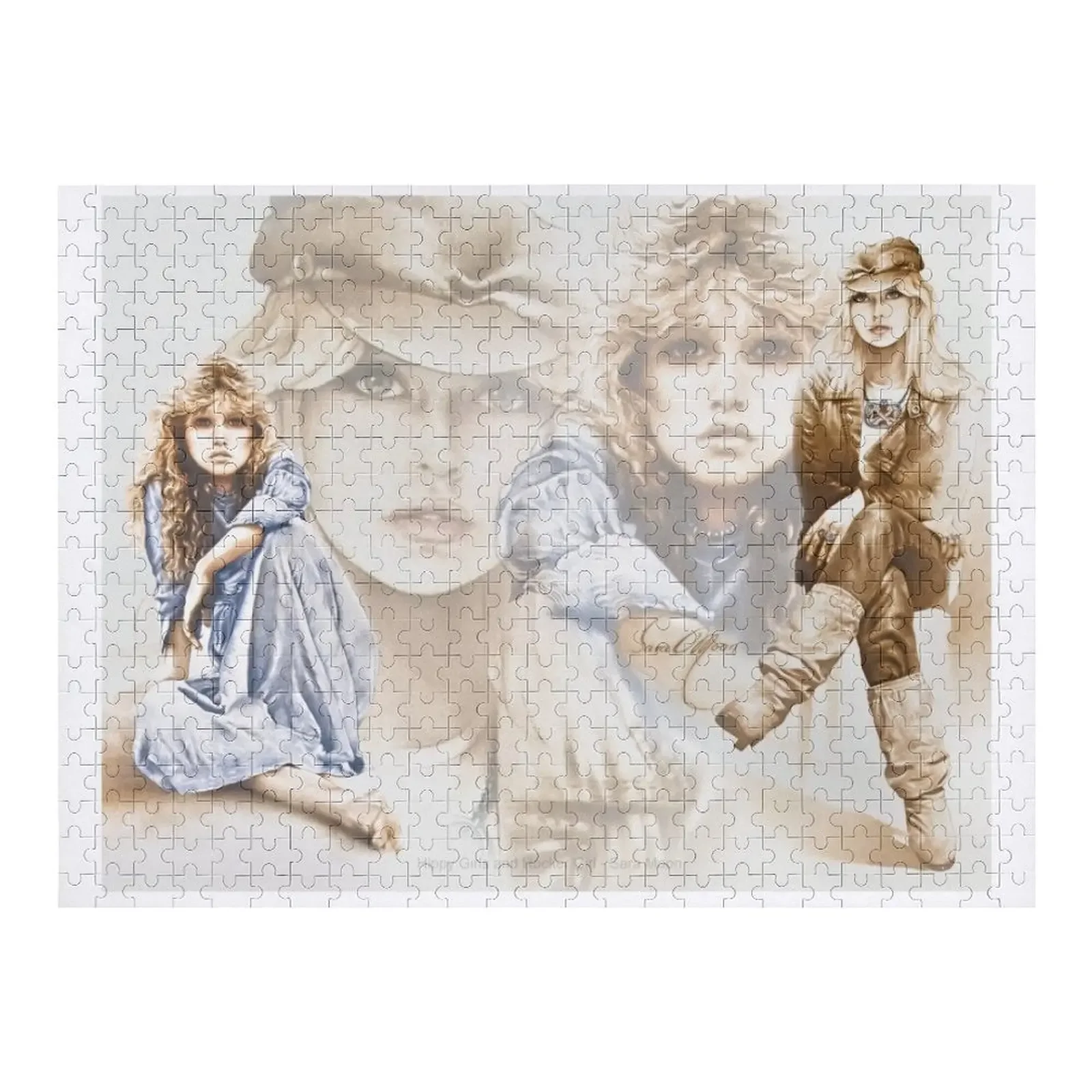 

Hippy Girl & Rocker Girl Composite Jigsaw Puzzle Custom Wood Personalized Wooden Name Christmas Gifts Puzzle
