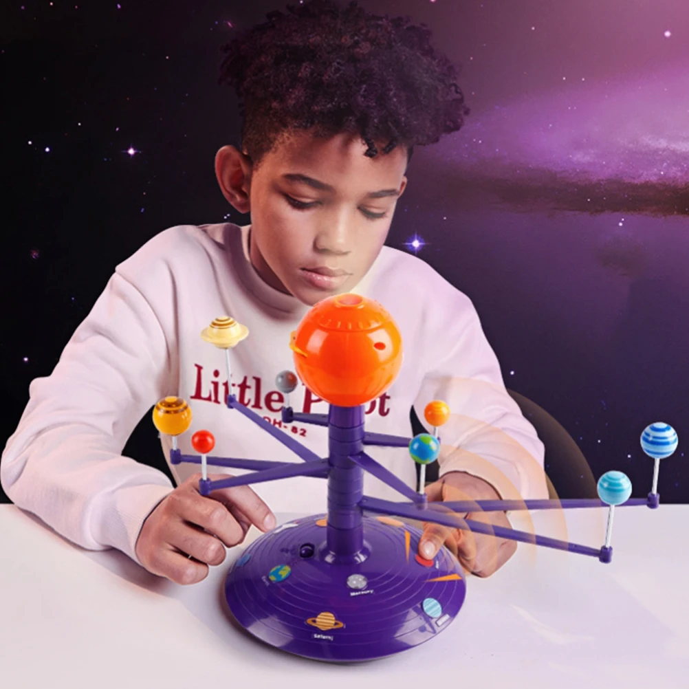 

3D Solar System Astronomical Model DIY Science Discovery Kit 8 Planets Toy With Projection Kids Physics Early Educational Toys