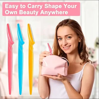 3pcs Eyebrow Trimmer Makeup Tools Safe Eye Brow Razor Face Body Hair Removal Shaver Blades Woman Eyelash Eyebrows Shaping Knife