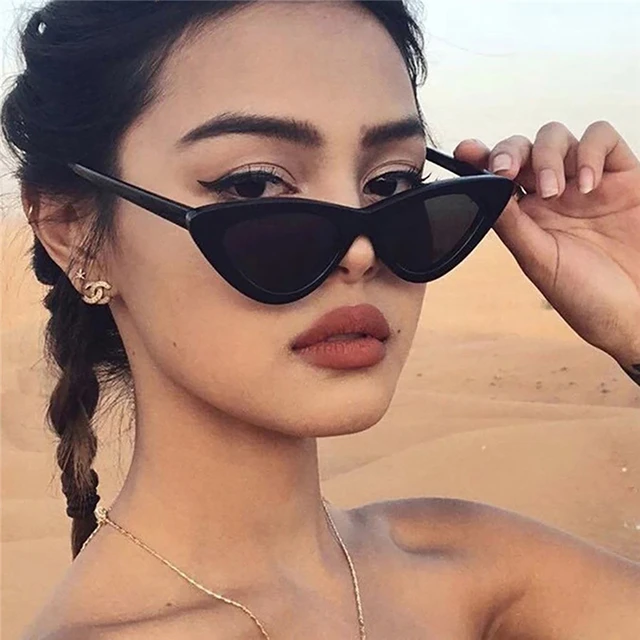 SPOT】 lisa the same Korean style beach sunglasses triangle glasses retro  style driving sunglasses anti-glare black and white style | Shopee  Philippines