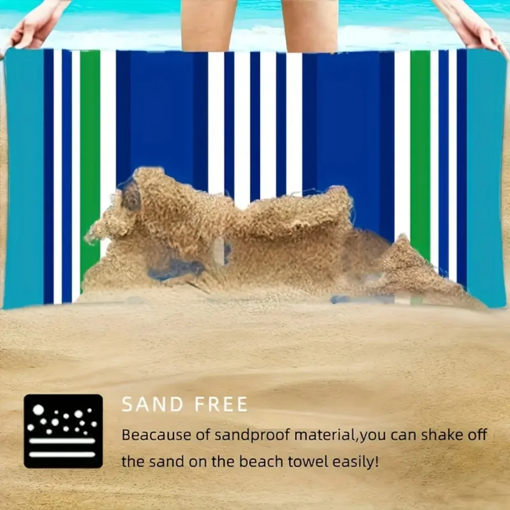 serviette de plage, microfibre, absorbante, yoga, piscine, plage, sauna, douche