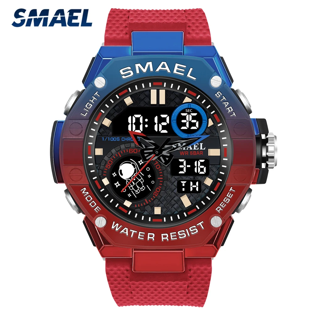 

SMAEL Outdoor Sports Watches for Men Military Style Clock Male Waterproof Digital Wristwatch Men Date Double Display Watch