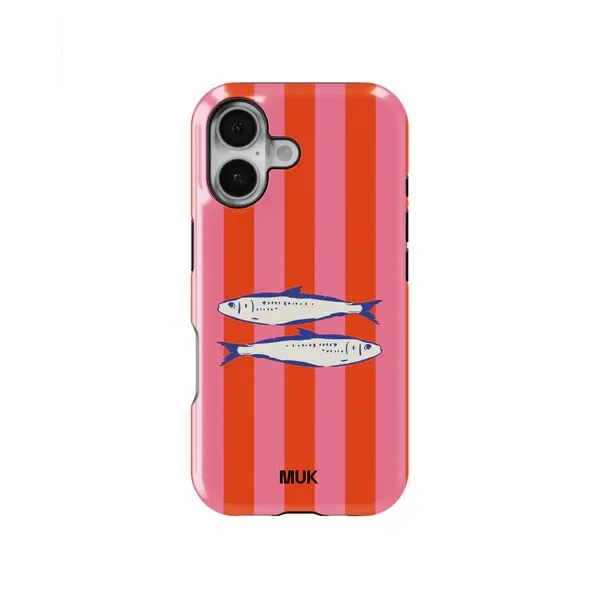 Mediterranean Olive & Sardine Pattern Double-Layer Phone Case