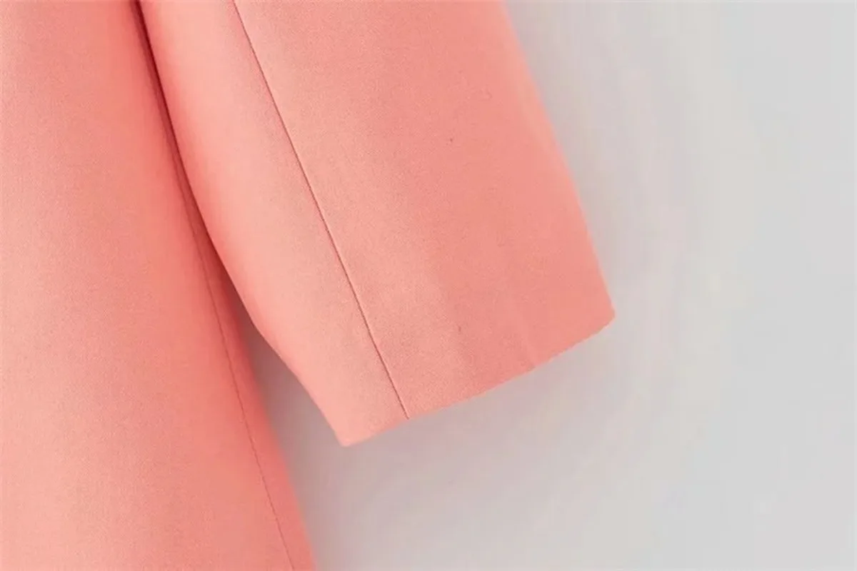 All-Match Solid Colors Blazer Suit Women Pink Casual Commute Office Blazer Mid Length Single Button 2023 New Autumn Winter Coats