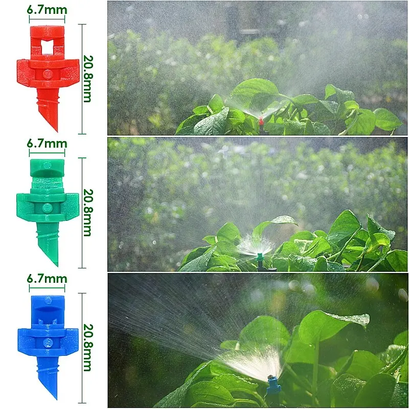 80Pcs 90/180/360 Degree Misting Sprinkler Adjustable Control Valve Switch Greenhouse Fruit Tree Plant Watering System irrigation sprinklers