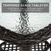 3-Piece Outdoor Wicker Patio Bistro Set w/2 360-Degree Swivel Rocking Chairs and Tempered Glass Top Side Tempered Glass Top Side 4