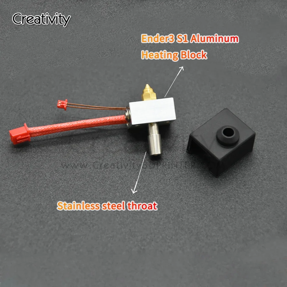 Heating Block Kit for Ender 3 S1 Pro CR 10 Smart Pro Thermistor Heater Bimetal Throat Heated Block Hotend Sprite Extruder Set