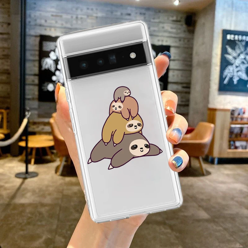 Charming Couple Style Cartoon Silicone Phone Case - Soft TPU Clear Cover
