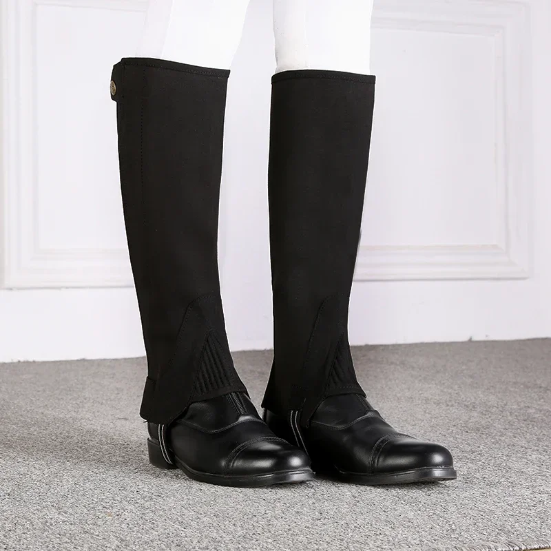 Microfiber Equestrian Gaiter Half Chaps Durable Horse Riding Boots Cover Adult Children Leg Guard Leggings Equitation Equipment riding boots cover