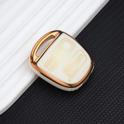 Premium Car Key Fob Cover Case - Sleek Design & Durable Protection (White cover(GLD))