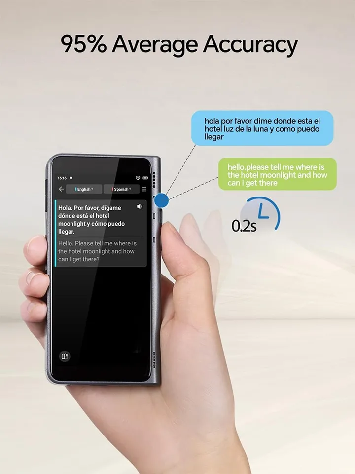 Timekettle Fluentalk T1翻訳機 - 40言語対応/4インチHD画面/AI