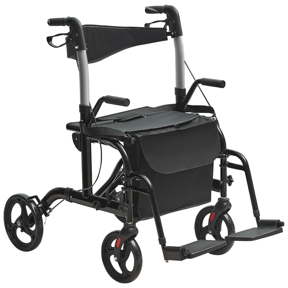Déambulateur Pliable VEVOR – Aluminium, Hauteur Réglable, Capacité 158 Kg, Neuf