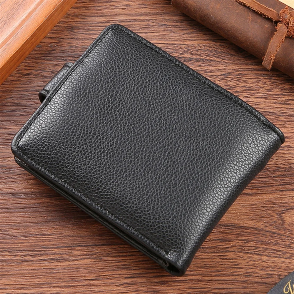 Men's Wallet Hasp Leather Wallet Multiple Card Slots Credit Card Holder Coin Purse Vintage Wallet Fashion Business Male Wallets 4