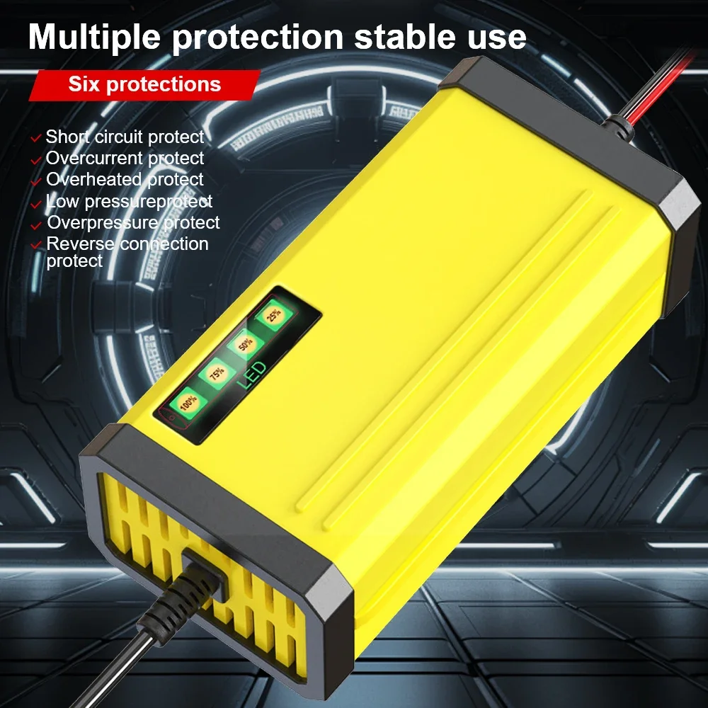 12V 2A Car Battery Charger 220V Power Puls Repair Charger Moto Truck Battery Charger Wet Dry Lead Acid Battery LED Display