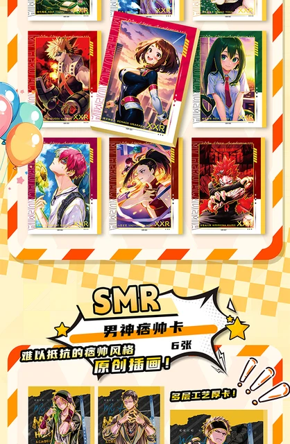 2024 New My Hero Academia Collection Card Anime Midoriya Izuku Yaoyorozu Momo Bakugo Katsuki Card TCG Booster Box Kid Hobby Gift 6