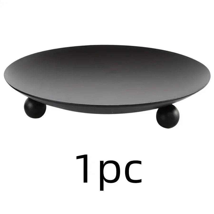 1pc Elegant Home Decor Candle Holders - Golden & Black Metal Tabletop Candle Holders with Sturdy Base, for Christmas, Halloween