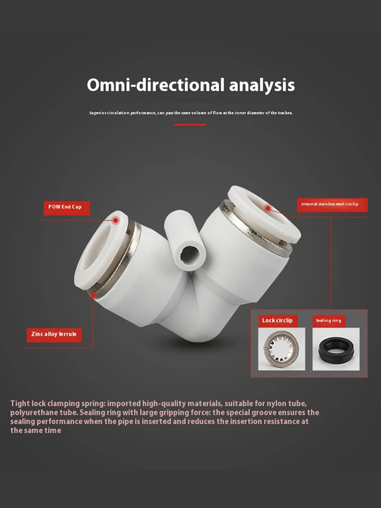 Description Picture 3 of itemAir Pneumatic Fittings White PV Elbow Quick Connector