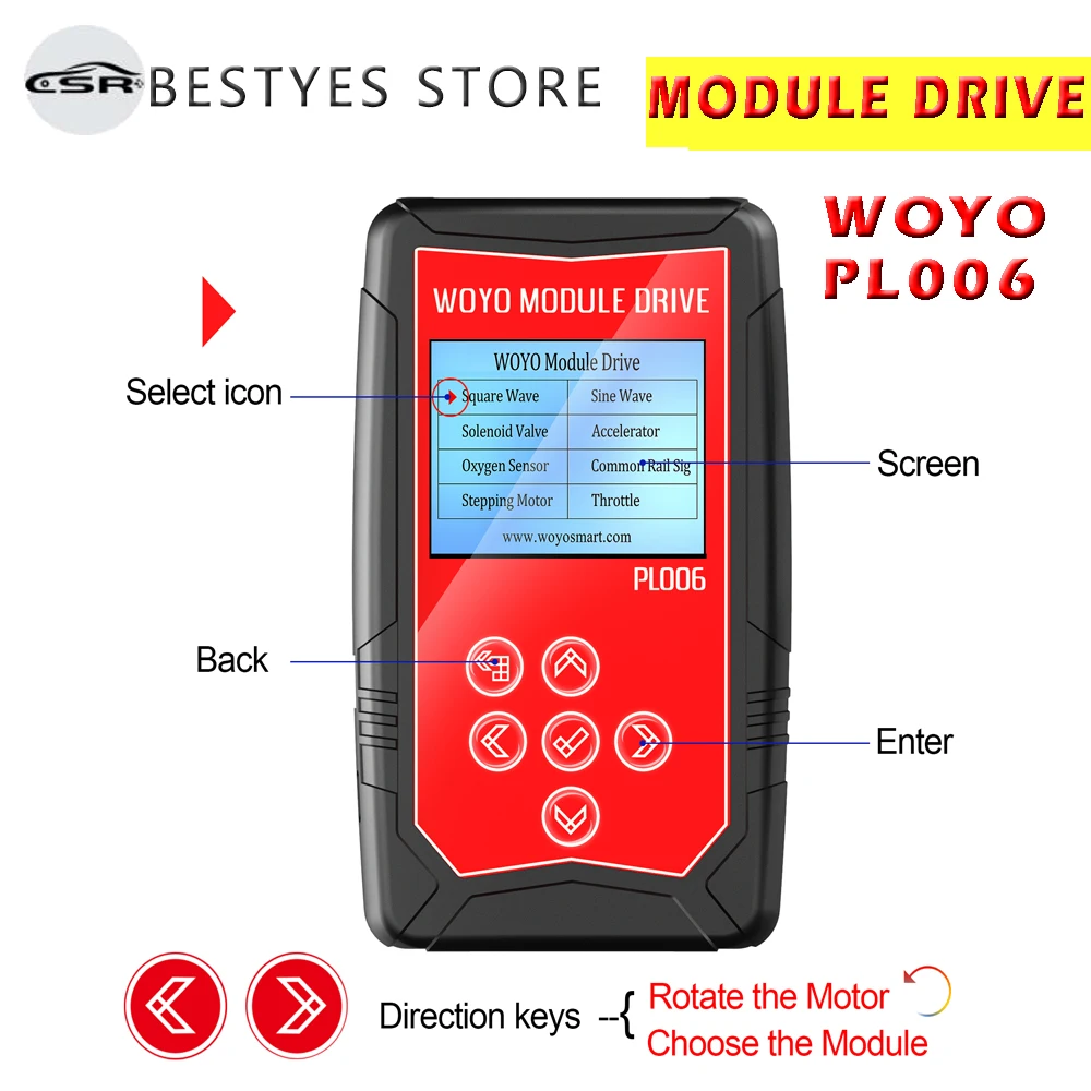 

WOYO PL006 Car Ignition Coil Tester 12V Injector Solenoid Valve Stepper Motor Signal Simulator Sensor Module Drive Moto PL 006