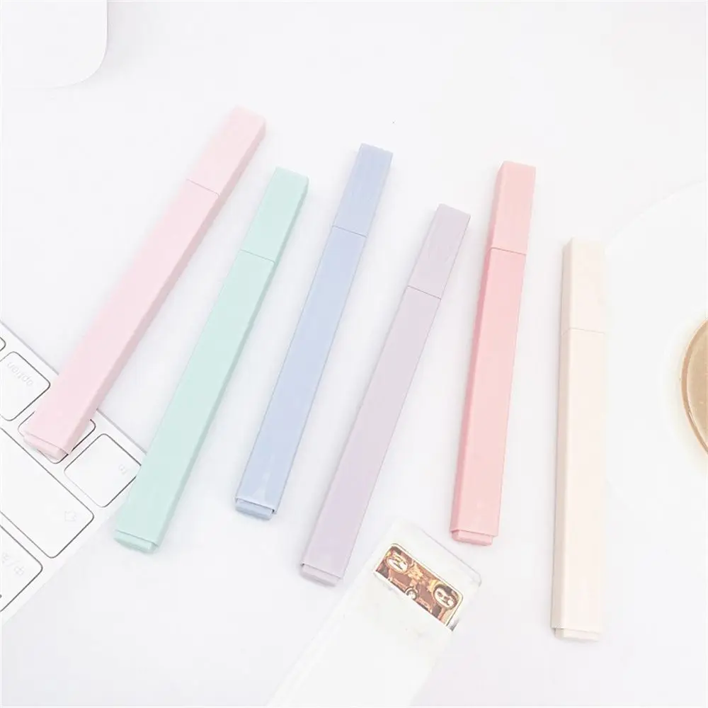 6pcs/set Highlighter Pens Kawaii Candy Color Manga Markers Midliner Pastel Highlighter Set School Student Stationery